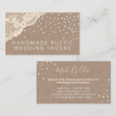 ヴィンテージクラフトレースパールズ手作り結婚式の引き出物 名刺 (正面/裏面)