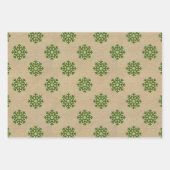 ヴィンテージクラフト伝統的クリスマススノーフレーク ラッピングペーパーシート (正面3)