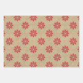 ヴィンテージクラフト伝統的クリスマススノーフレーク ラッピングペーパーシート (正面2)