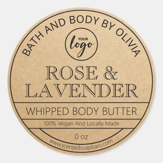 ヴィンテージクラフト体バターラベル ラウンドシール (正面)