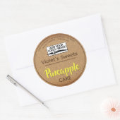 ヴィンテージクラフト紙イエローカップケーキペストリーラベル ラウンドシール (封筒)