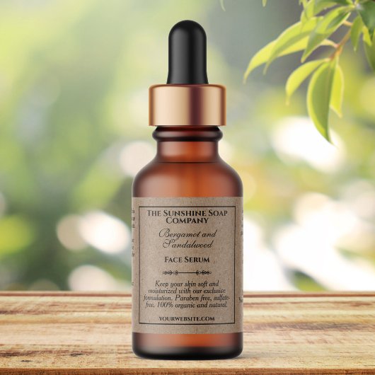 ヴィンテージクラフト紙スタイルスポイトボトルラベル ラベル