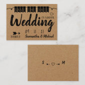 ヴィンテージクラフト紙効果、日付の保存 エンクロージャーカード (正面/裏面)