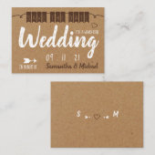 ヴィンテージクラフト紙効果、日付の保存 エンクロージャーカード (正面/裏面)