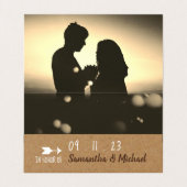 ヴィンテージクラフト紙、写真を保存する日付カード 名刺 (内部フラット)