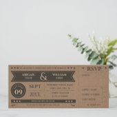 ヴィンテージクラフト結婚式招待状（RSVP付き） 招待状 (スタンド正面)