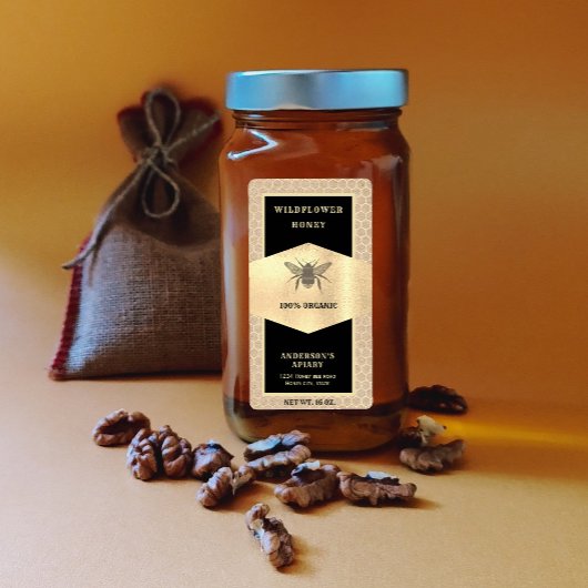 ヴィンテージクラフト金ゴールドミツバチ蜂蜜の瓶ラベル ラベル