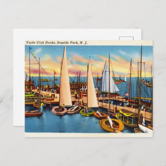 ヴィンテージクラブ波止場、シーサイドパーク、ニュージャージー ポストカード (正面/裏面)