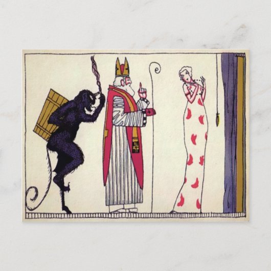 ヴィンテージクランパスアンドサンタ ポストカード (正面)