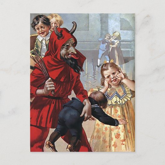 ヴィンテージクランパスクリスマスポストカード ポストカード (正面)