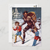 ヴィンテージクランパスクリスマスポストカード ポストカード (正面/裏面)