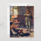 ヴィンテージクランパスドールと犬 ポストカード (正面/裏面)