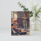 ヴィンテージクランパスドールと犬 ポストカード (スタンド正面)