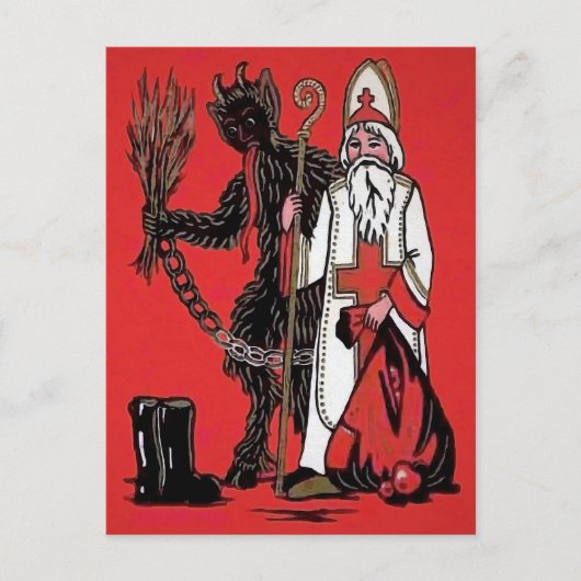 ヴィンテージクランプス、サンタとブーツはがき ポストカード (正面)