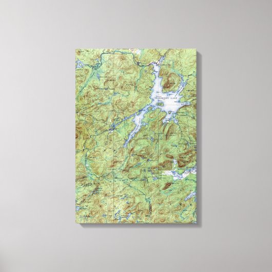 ヴィンテージクランベリーレイクニューヨーク地形図 キャンバスプリント (正面)