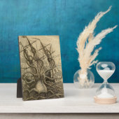 ヴィンテージクラーケンジャイアントいか海モンスター船のポスター フォトプラーク (側面)