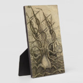 ヴィンテージクラーケンジャイアントいか海モンスター船のポスター フォトプラーク (側面)