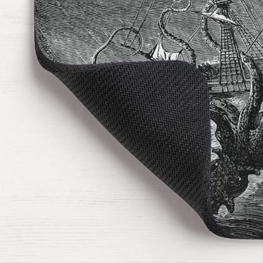 ヴィンテージクラーケンジャイアントイカ海の怪物 マウスパッド (コーナー)