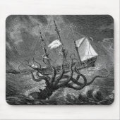 ヴィンテージクラーケンジャイアントイカ海の怪物 マウスパッド (正面)