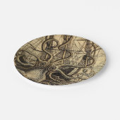 ヴィンテージクラーケンプリント ペーパープレート (アングル)