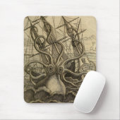 ヴィンテージクラーケン巨大イカ海モンスター船 マウスパッド (マウス)