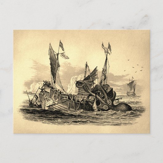 ヴィンテージクラーケン攻撃はがき ポストカード (正面)