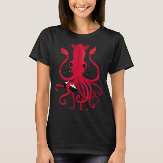 ヴィンテージクラーケン攻撃船タコ怪獣 Tシャツ (正面)