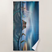 ヴィンテージクラーケン海の怪物 ビーチタオル (正面)