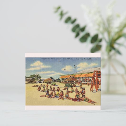 ヴィンテージクリアウォータービーチフロリダポストカード ポストカード (スタンド正面)