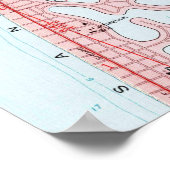 ヴィンテージクリアウォーター・フロリダの地図（1974年） ポスター (角)