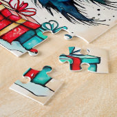 ヴィンテージクリエイティブクリスマスツリースケッチ ジグソーパズル (側面)