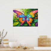 ヴィンテージクリエイティブバタフライアートイラストレーション ポスター (キッチン)