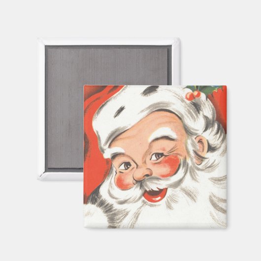 ヴィンテージクリスすてきマスサンタクローススマイル マグネット (正面/裏面)