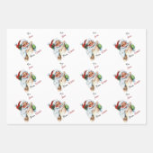 ヴィンテージクリスカスタムマスサンタと名前 ラッピングペーパーシート (正面2)