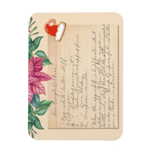 ヴィンテージクリスクリングルクッキーレシピクリスマス マグネット (縦)