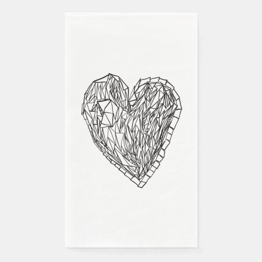 ヴィンテージクリスタルラブハートイラストナプキン (正面)