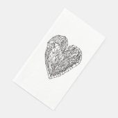 ヴィンテージクリスタルラブハートイラストナプキン (コーナー)