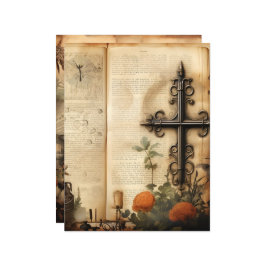 ヴィンテージクリスチャンエフェラスクラップブック紙