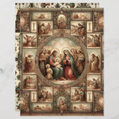 ヴィンテージクリスチャンクリスマスクラップブック紙 (正面/裏面)