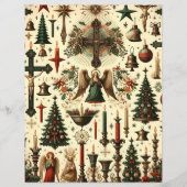 ヴィンテージクリスチャンクリスマスクラップブック紙 (正面)