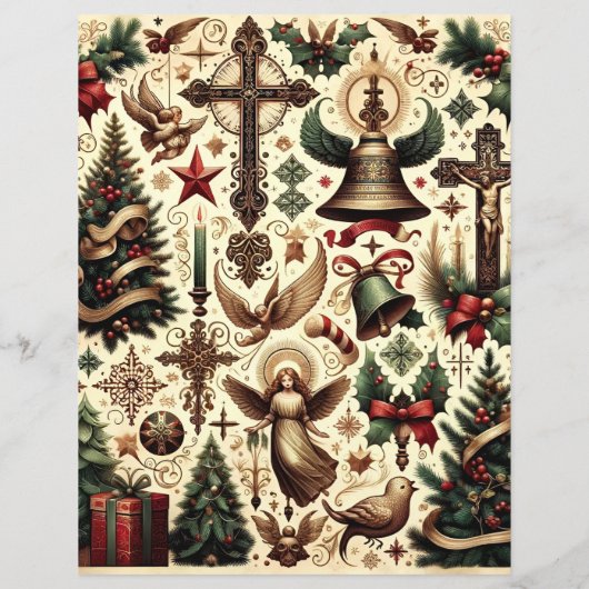 ヴィンテージクリスチャンクリスマスクラップブック紙 (裏面)