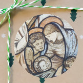 ヴィンテージクリスチャンクリスマス出生シーンマンガー ラウンドシール