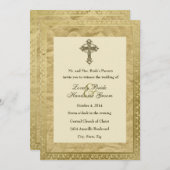 ヴィンテージクリスチャンクロス結婚式招待状 招待状 (正面/裏面)