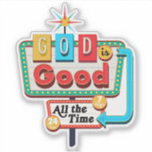 ヴィンテージクリスチャンレトロ神は常に良い シール (正面)