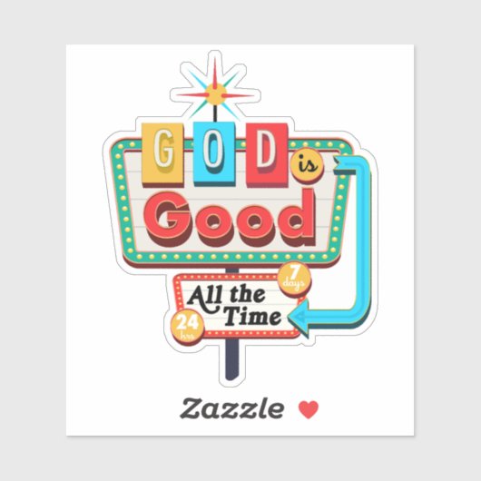 ヴィンテージクリスチャンレトロ神は常に良い シール (シート)