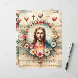 ヴィンテージクリスチャンヴァレンティススクラップブック紙