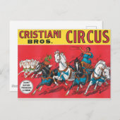ヴィンテージクリスティアーニ・ブラザーズ・サーカス・ポスター ポストカード (正面/裏面)