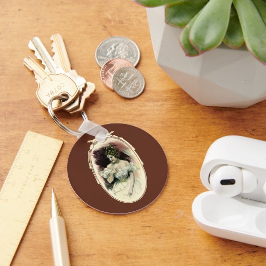 ヴィンテージクリスティガール、アンティークブライダルポートレート キーホルダー (デスク)