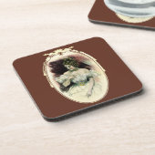 ヴィンテージクリスティガール、アンティークブライダルポートレート コースター (左側)