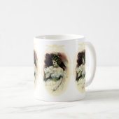 ヴィンテージクリスティガール、アンティークブライダルポートレート コーヒーマグカップ (正面右)